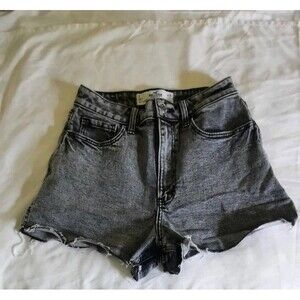 Hollister Women's Black Washed Jean Shorts Waist Size 26